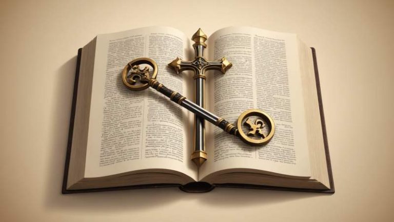 Illustration of crossed keys and a sword above an open book symbolizing apostles Peter and Paul for a Western Christian holiday in Australia.