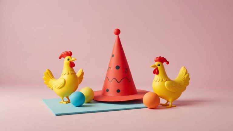 Minimalist flat design illustration of classic prank items symbolizing April Fools' Day in Australia.