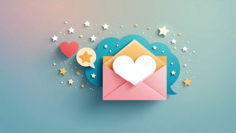 Minimalist illustration of speech bubbles and stars symbolizing compliments and positive communication for World Compliment Day in Australia.