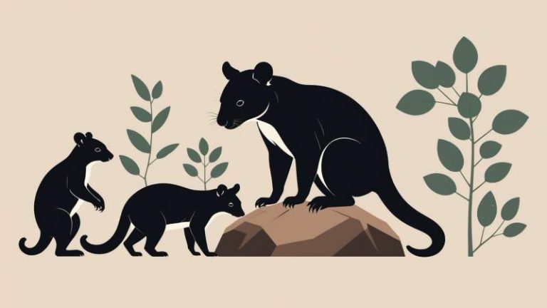 Stylized silhouettes of endangered Australian animals with eucalyptus leaves on a soft earthy background representing National Endangered Species Day.