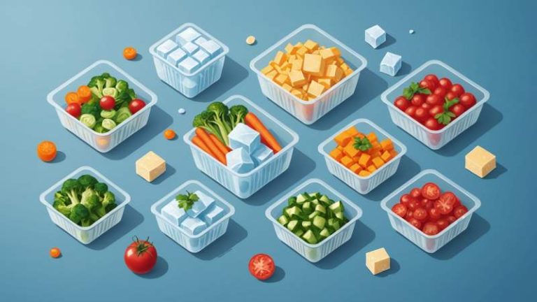 Illustration of various frozen food items symbolizing frozen food products in Australia.