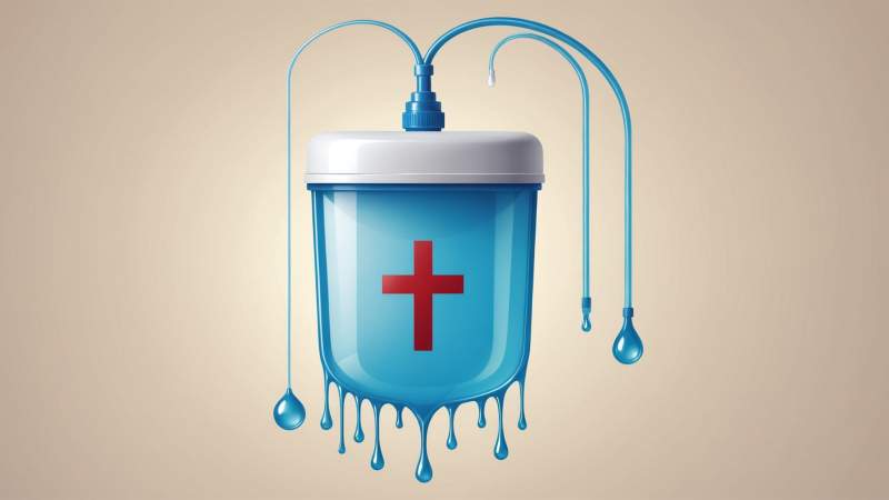 An elegant vector illustration of an intravenous drip bag and nurse's cap symbolizing infusion nursing in Australia.