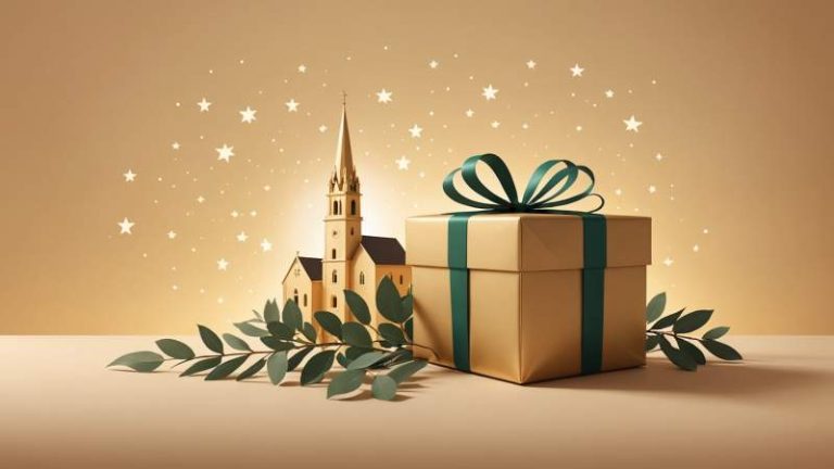 An elegant gift box with eucalyptus and stars symbolizing Saint Stephen's Day in Australia.