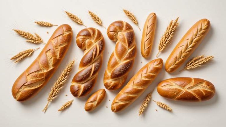 An illustration of different types of bread and wheat stalks symbolizing World Bread Day in Australia.