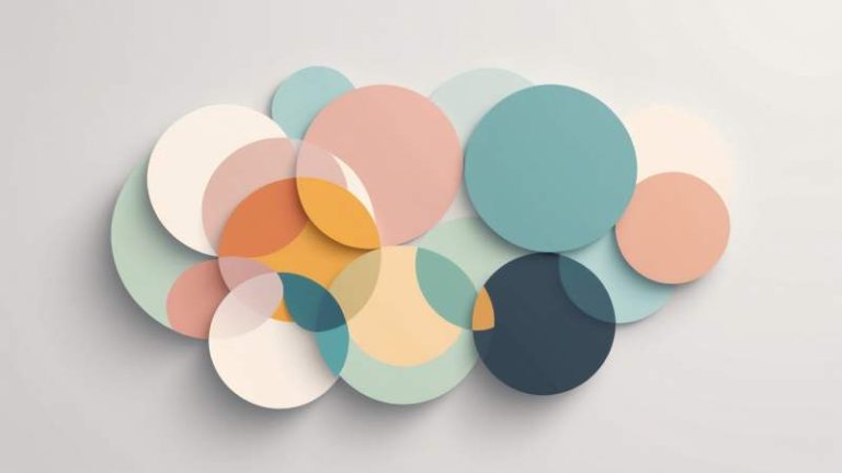 An abstract minimalist illustration with interlocking circles and flowing lines symbolizing harmony and balance.