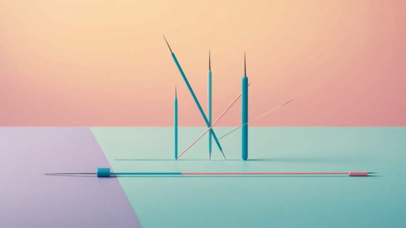 A minimalist illustration of a sewing needle and thread symbolizing craftsmanship for an Australian holiday.