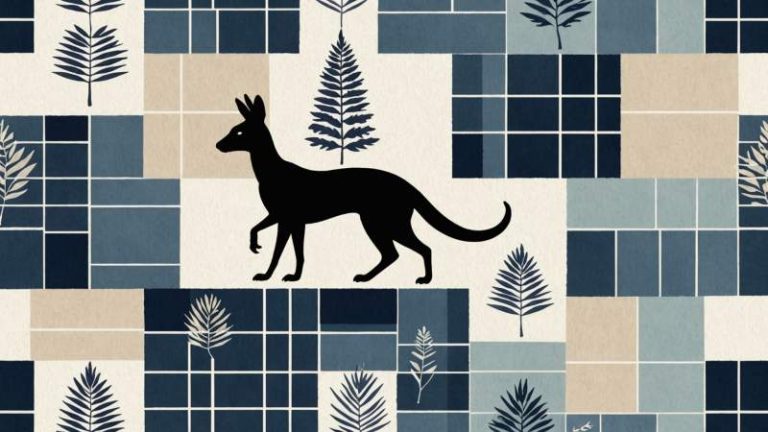 Illustration of tartan patterns combined with Australian and New Zealand cultural symbols like a kangaroo and silver fern leaf.
