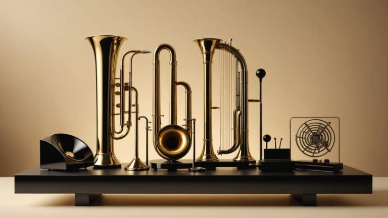 An elegant vector illustration of unusual musical instruments like theremin and glass harmonica symbolizing the Day of Unusual Musical Instruments in Australia.