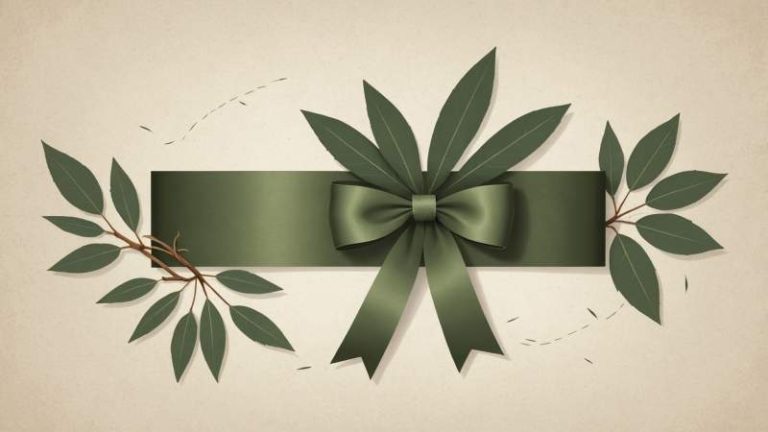 An elegant vector illustration showing a folded military ribbon, a Vietnam War helicopter silhouette, and eucalyptus leaves symbolizing Vietnam Veterans Day in Australia.