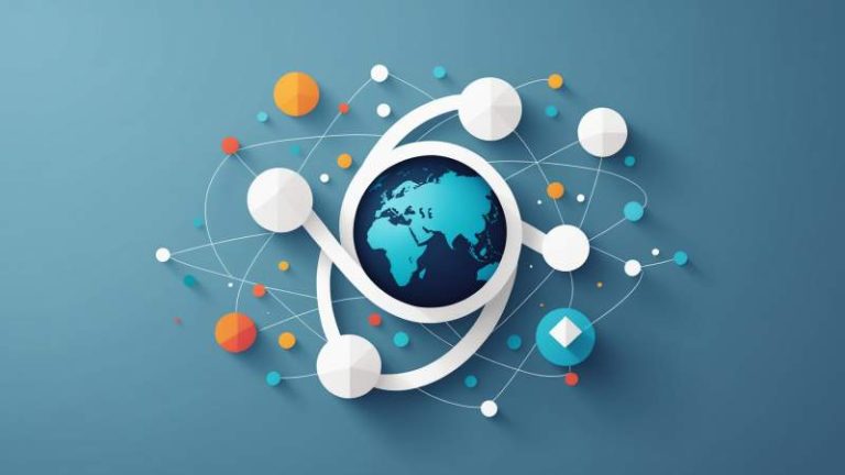 Geometric shapes and interconnected lines symbolizing global unity for an abstract international day in Australia.