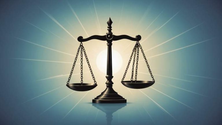 An elegant vector illustration of a balanced scale with a lock and broken chain symbolizing anti-corruption in Australia.