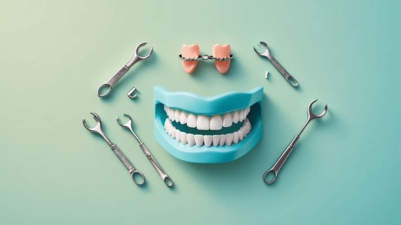 Illustration of dental retainers and orthodontic tools symbolizing International Retainer Day in Australia.
