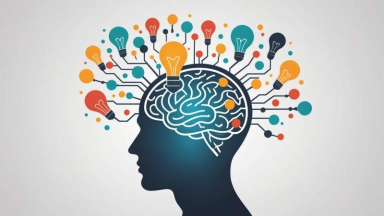 An abstract illustration of an open brain with floating lightbulbs symbolizing free thought for an Australian holiday.