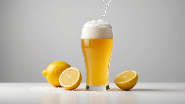 A minimalist illustration showing a stylized glass of Gose beer with salt and lemon, symbolizing the Gose beer culture celebrated in Australia.