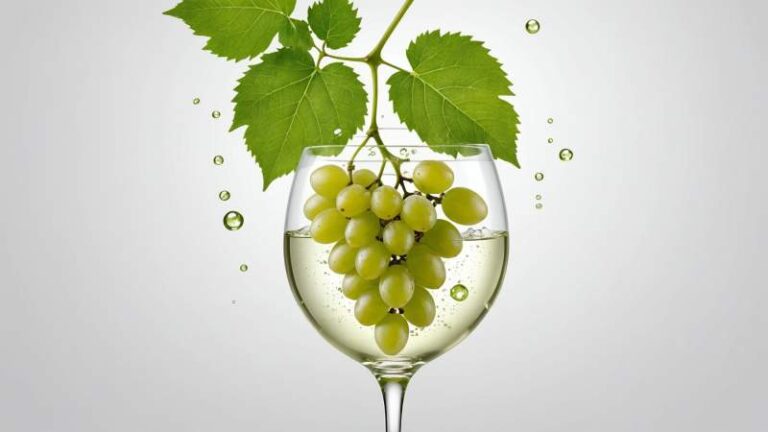A minimalist illustration of a chilled glass of Pinot Grigio wine with green grapes and a vine leaf, symbolizing the Australian enjoyment of this wine.