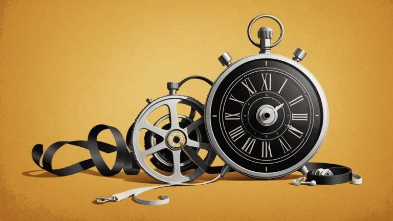 An elegant vector illustration showing a vintage film reel, sports whistle, and stopwatch symbolizing sports cinema in Australia.