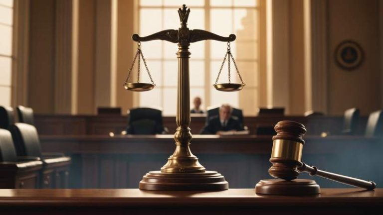 An elegant vector illustration of a balanced scale of justice with a gavel and eucalyptus leaves symbolizing women judges in Australia.