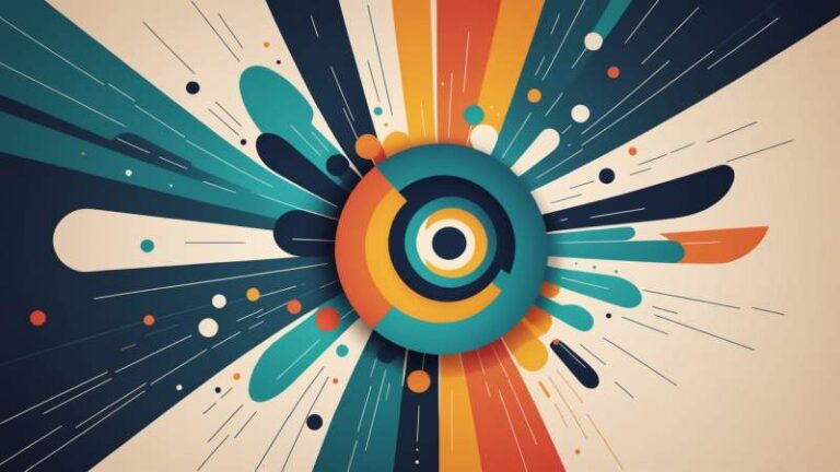 Abstract illustration with layered shapes and Aboriginal patterns symbolizing unity and equality for National Close the Gap Day in Australia.