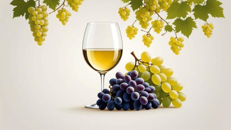 Stylized illustration of Fiano grapes and a wine glass representing Fiano Day in Australia.
