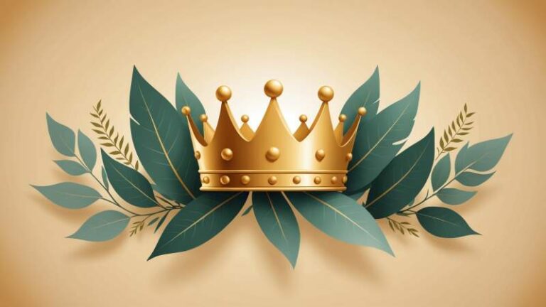 An elegant vector illustration of a crown with eucalyptus leaves and Queensland map symbolizing the king's official birthday in Queensland, Australia.