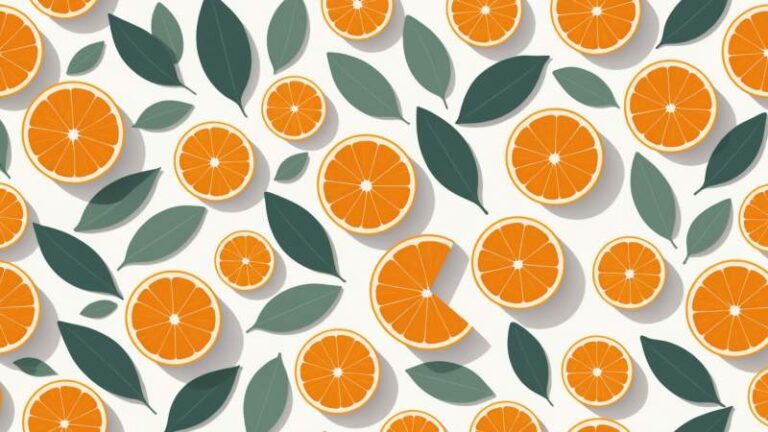 An elegant vector illustration showing orange slices, a stylized sun, and eucalyptus leaves symbolizing Orange Day in Australia.