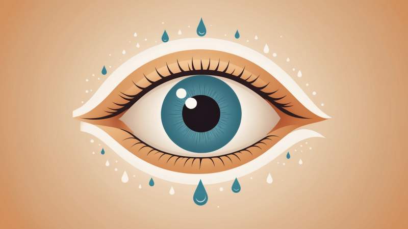 A minimalist vector illustration showing a stylized tear drop and eye outline symbolizing World Sjogren's Day in Australia.
