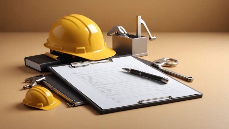 An elegant vector illustration showing a hard hat, wrench, and clipboard symbolizing remembrance of workers in Australia.