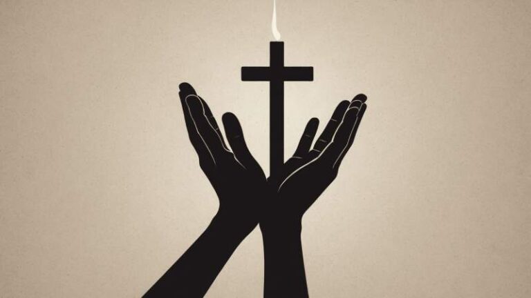 A close-up illustration of a hand applying ash in the shape of a cross symbolizing Ash Wednesday in Australia.