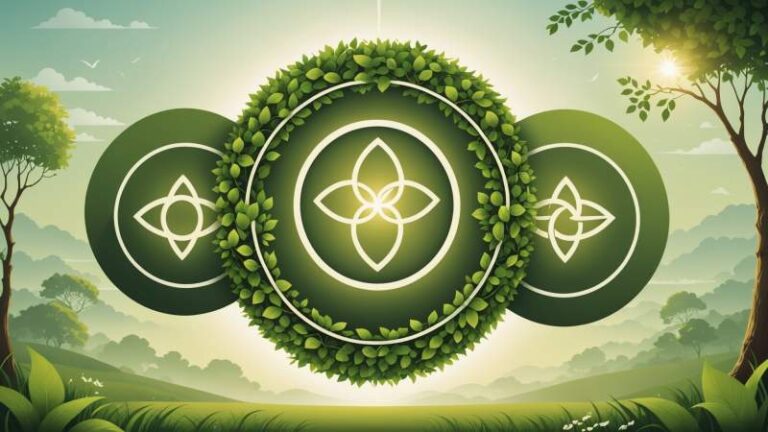 An elegant vector illustration of three interlocking circles with green foliage symbolizing the Holy Trinity and renewal for Trinity Sunday in Australia.