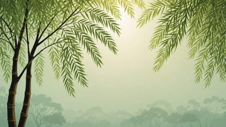 Delicate willow branches symbolizing Palm Sunday in Australia in a soft watercolor style.